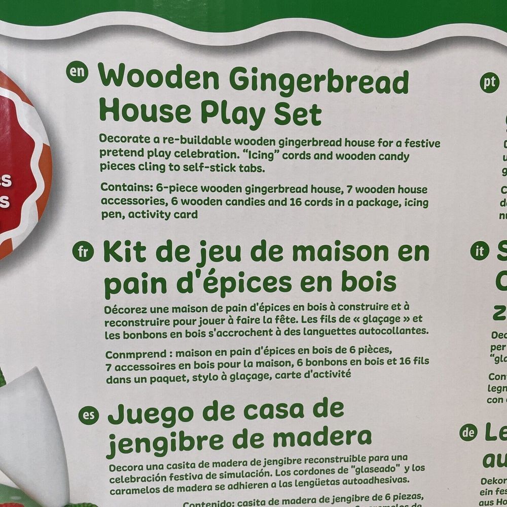 Melissa &‎ Doug Gingerbread House Wooden Play Set 38 Pieces Christmas New - Picture 7 of 7